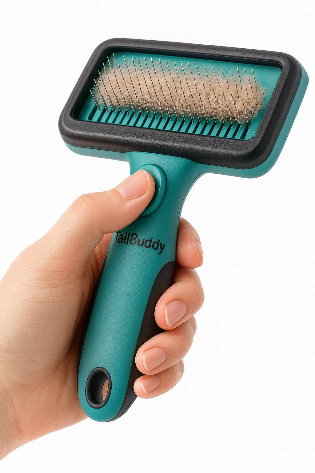Perie Slicker cu Auto-Curățare TailBuddy™ (Hertzko) – pentru câini cu blană medie/lungă